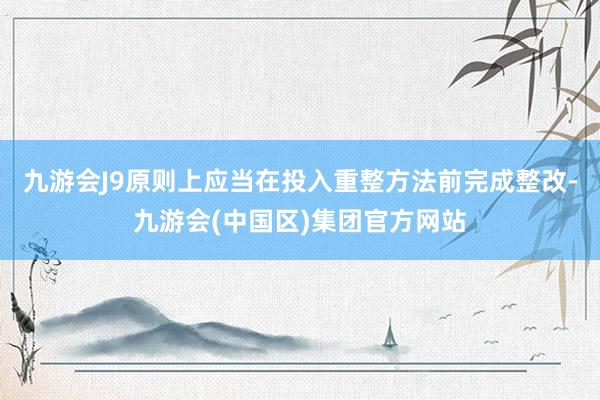 九游会J9原则上应当在投入重整方法前完成整改-九游会(中国区)集团官方网站