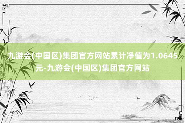 九游会(中国区)集团官方网站累计净值为1.0645元-九游会(中国区)集团官方网站