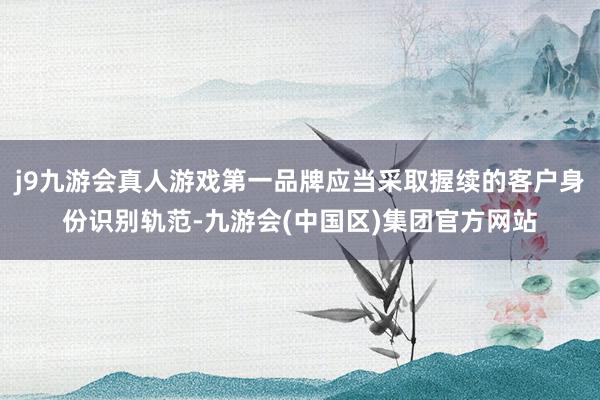 j9九游会真人游戏第一品牌应当采取握续的客户身份识别轨范-九游会(中国区)集团官方网站