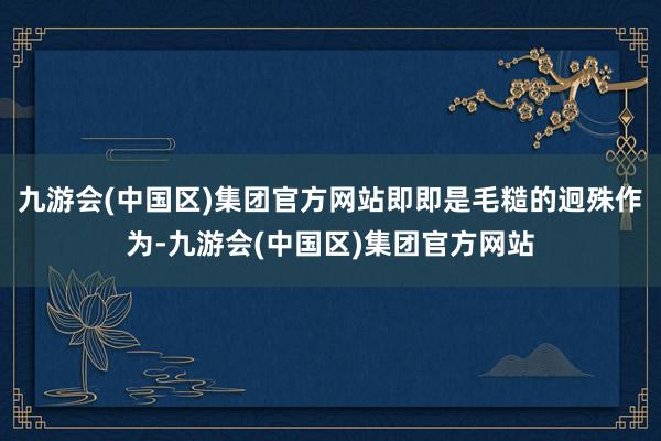 九游会(中国区)集团官方网站即即是毛糙的迥殊作为-九游会(中国区)集团官方网站