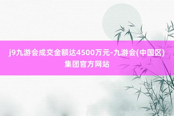 j9九游会成交金额达4500万元-九游会(中国区)集团官方网站