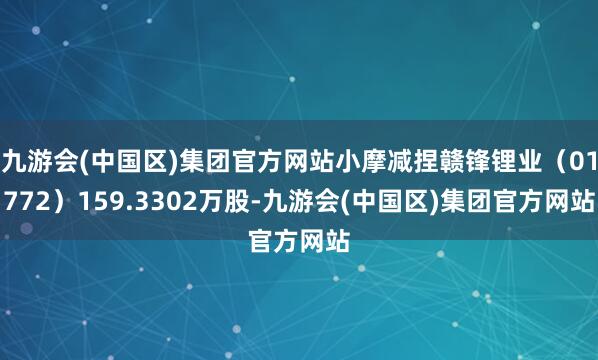 九游会(中国区)集团官方网站小摩减捏赣锋锂业（01772）159.3302万股-九游会(中国区)集团官方网站