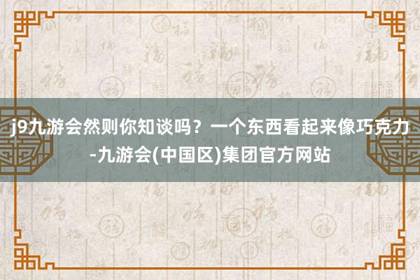 j9九游会然则你知谈吗？一个东西看起来像巧克力-九游会(中国区)集团官方网站